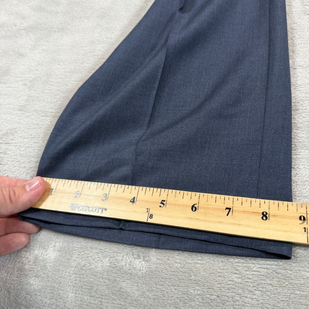 Santorelli Romeo Mens 35x34 Luxury Serge Blue Virgin Wool Flat Front Dress Pants - Picture 12 of 13
